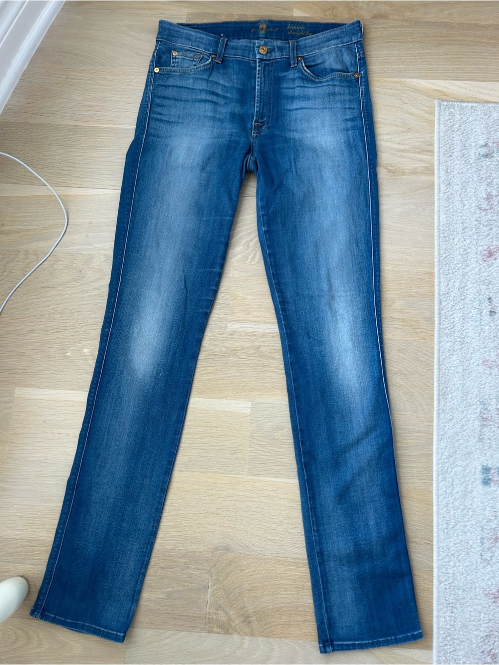 7 For All Mankind Kimmie Straight-Leg Jeans in Medium Blue Wash